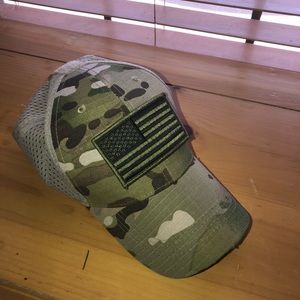 Multicam Velcro Hat w/ Flag